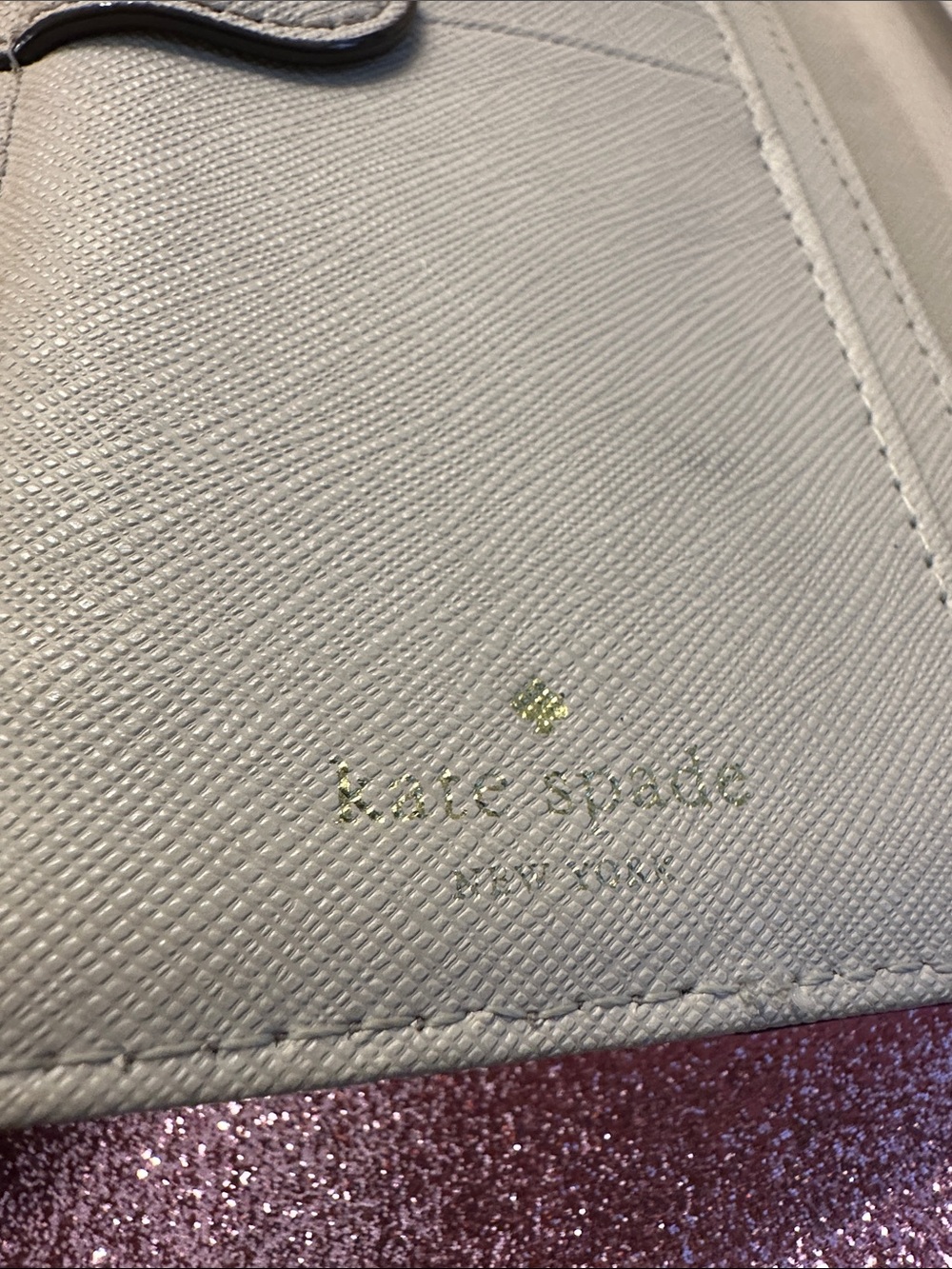 kate spade Pebbled Small Wallet in Light Beige - Picture 7 of 11